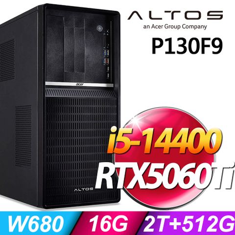 (商用)Acer Altos P130F9 (i5-14400/16G/2TB+512G SSD/RTX5060Ti-8G/W11P)