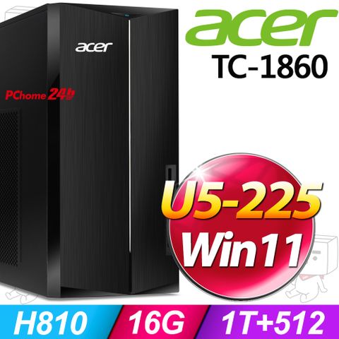 Acer TC-1860(CU5-225/16G/1TB+512G SSD/W11)
