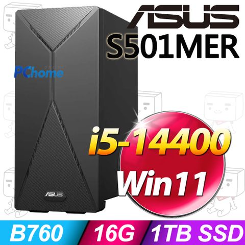 ASUS 華碩 S501MER系列 - i5處理器 /16G記憶體/ 1TB SSD / Win11家用版電腦 / 500瓦電源( H-S501MER-514400039W)