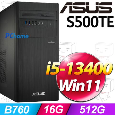 ASUS 華碩 S500TE系列 - i5處理器 / 16G記憶體 / 512G SSD / Win11家用版電腦(H-S500TE-513400013W)