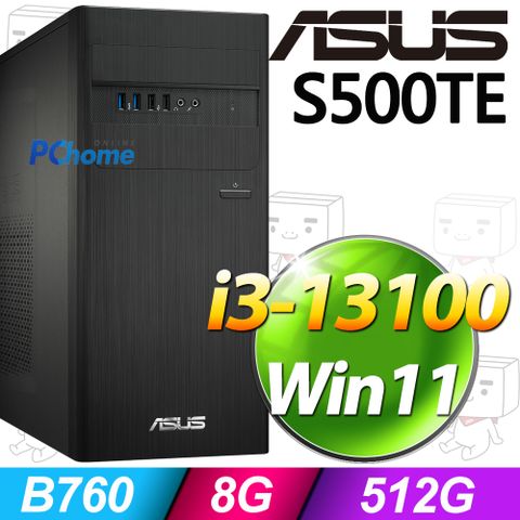 ASUS 華碩 S500TE系列 - i3處理器 / 8G記憶體 / 512G SSD / Win11家用版電腦(H-S500TE-313100032W)