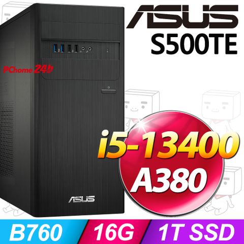 ASUS 華碩 S500TE系列 - i5處理器 / 16G記憶體 / 1T SSD / A380顯卡 / Win11家用版電腦(H-S500TE-513400105W)