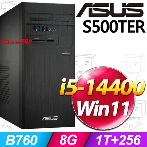 ASUS 華碩 S500TER系列 - i5處理器 / 8G記憶體 / 1T + 256G SSD / Win11家用版電腦( H-S500TER-514400011W)