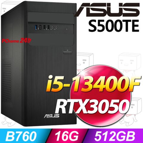 ASUS 華碩 S500TE系列-i5處理器/16G記憶體/512G SSD/RTX3050顯卡/Win11電腦(H-S500TE-51340F019W)