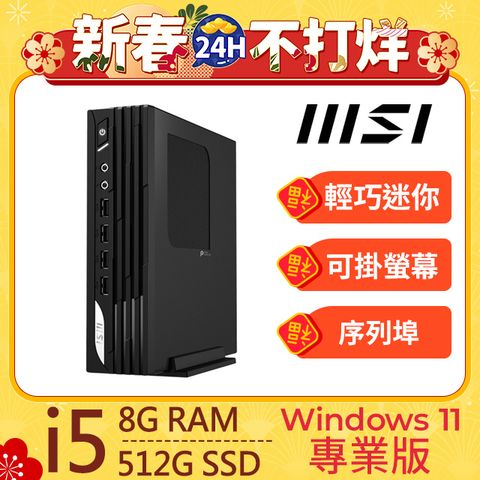 MSI 微星 PRO DP21系列 - i5處理器 / 8G / 512G SSD / Win11專業版迷你電腦(13M-494TW)