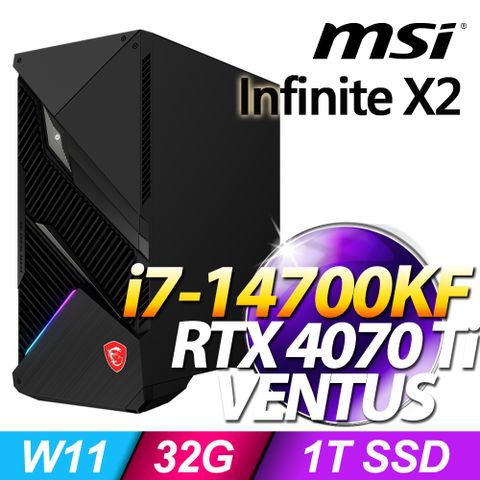 MSI 微星 Infinite X2系列- i7處理器 /32G記憶體/1TB SSD/ RTX4070Ti顯卡/ Win11家用版電競機(14NUF7-400TW)