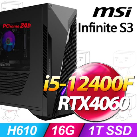 MSI 微星 Infinite S3系列 - i5處理器 / 16G記憶體 / 1TB SSD / RTX4060顯卡 / Win11家用版電競機(12B-1615TW)