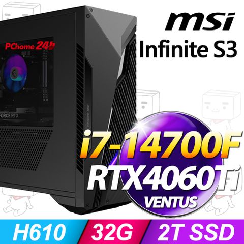 MSI 微星 Infinite S3系列 - i7處理器/32G記憶體/2TB SSD/RTX4060Ti顯卡/Win11電競機(14NUD7-2065TW)