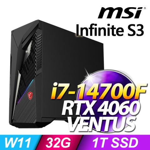 MSI 微星 Infinite S3系列 - i7處理器 /32G記憶體 / 1TB SSD /  RTX4060顯卡 / Win11電競機(14NUC7-2409TW)