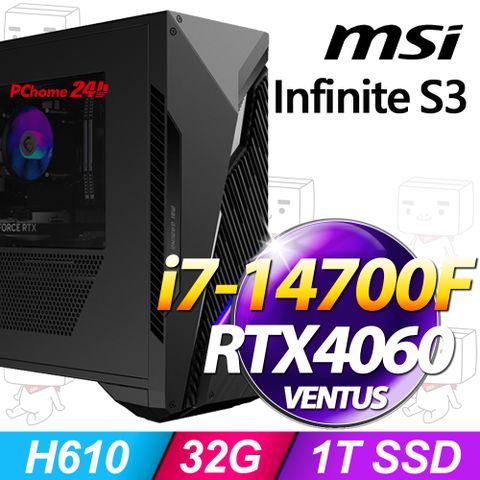 MSI 微星 Infinite S3系列 - i7處理器 /32G記憶體/1TB SSD/RTX4060顯卡/500瓦電源/Win11電競機(14NUC7-2409TW)