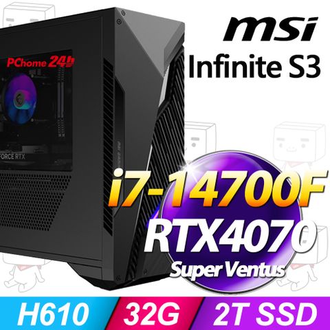 MSI 微星 Infinite S3系列- i7處理器- 32G記憶體/ 2TB SSD/ RTX4070S顯卡/ Win11家用版電競機(14NUE7-2406TW)