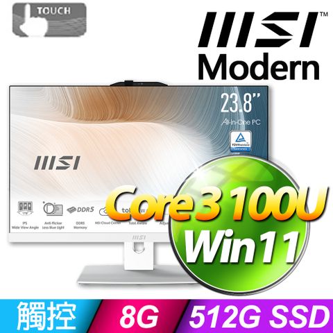 MSI 微星 Modern AM242TP系列 - Core 3處理器/8G記憶體 / 512G SSD / Win11液晶電腦(1M-1063TW)