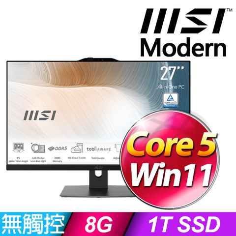 MSI 微星 Modern AM272P 1M系列 - Core 5處理器 / 8G記憶體 / 1T SSD / Win11家用版液晶電腦(1M-858TW)