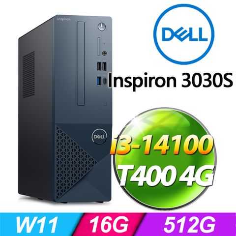 DELL 戴爾 Inspiron 3030S-R1308BTW-SP3(i3-14100/16G/512G SSD/T400 4G/W11)特仕版