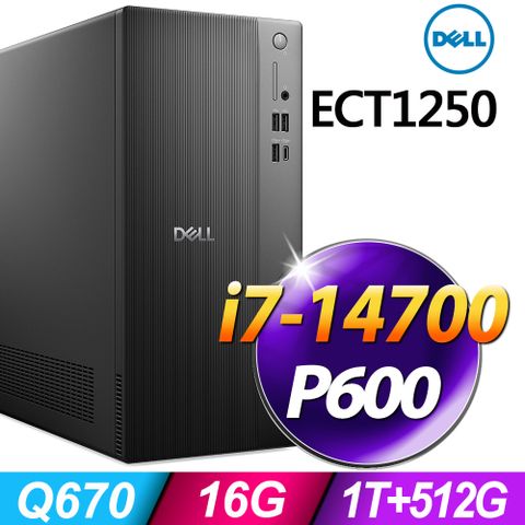 Dell ECT1250 (i7-14700/16G/1TB+512G SSD/P600-2G/W11P)
