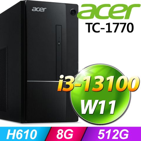 (O2021家用版) +Acer TC-1770(i3-13100/8G/512G SSD/W11)【Office 2021 家用版 優惠組】