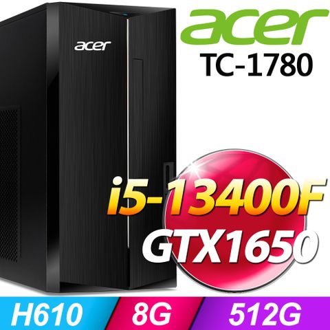 (O2021家用版) +Acer TC-1780(i5-13400F/8G/512G SSD/GTX1650/W11)【Office 2021 家用版 優惠組】