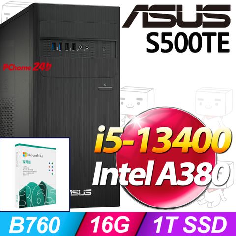 ASUS 華碩 S500TE系列 - i5處理器 / 16G記憶體 / 1T SSD / A380顯卡 / Win11家用版電腦