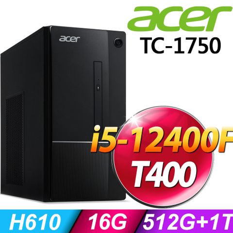 ACER 宏碁 ATC-1750 (i5-12400F/16G/512SSD+1TB/T400 2G/W11)