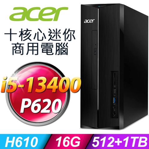 13代i5 薄型獨顯商用電腦Acer AXC-1780 (i5-13400/16G/512SSD+1TB/P620_2G/W11P)