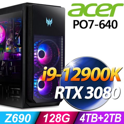 12代i9十六核處理器Acer PO7-640 i9-12900K/128G/4TB+2TSSD/RTX3080 10G/W11