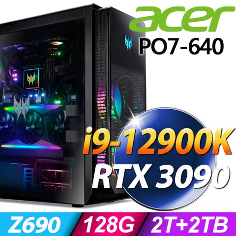 12代i9十六核處理器Acer PO7-640 i9-12900K/128G/2TB+2TSSD/RTX3090 24G/W11