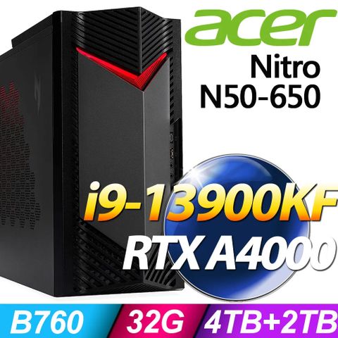 繪圖RTX工作站Acer Nitro N50-650 (i9-13900KF/32G/4TB+2TSSD/RTX A4000_16G/700W/W11P)特仕版