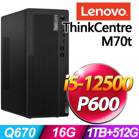 LENOVO 聯想 ThinkCentre M70t系列-i5處理器-16G記憶體/1TB+512SSD/P600繪圖顯卡/ Win11 專業版電腦