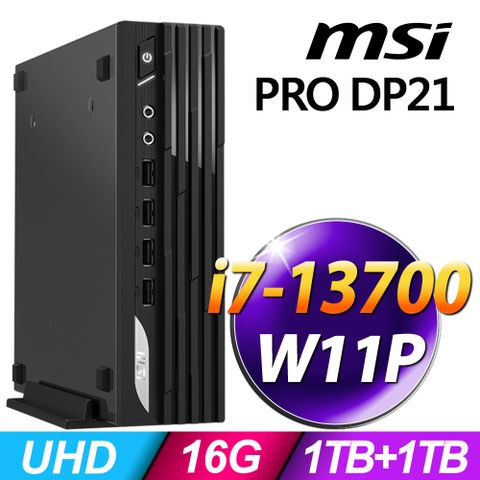 商用雙碟迷你電腦MSI PRO DP21 13M-494TW (i7-13700/16G/1TSSD+1TB/W11P)