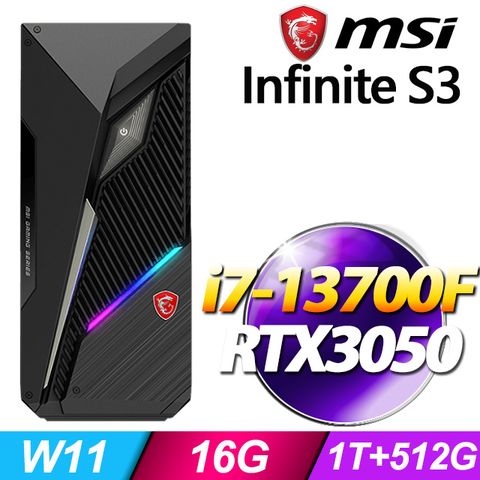 msi微星 Infinite S3 13-845TW RTX3050 電競桌機 (i7-13700F/16G/512G+1T/RTX3050-8G/Win11)