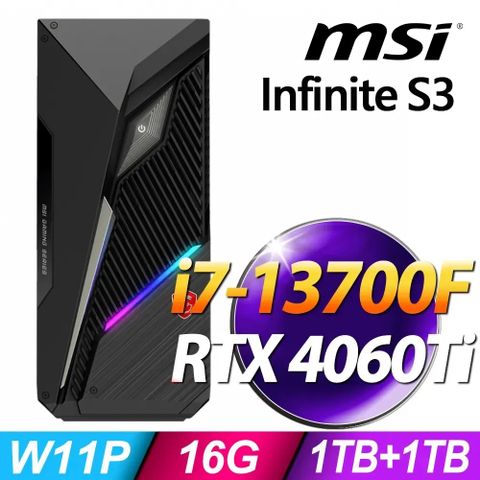 MSI 微星 Infinite S3 13-663TW (i7-13700F/16G/1TB+1TB SSD/RTX4060TI-8G/W11P)