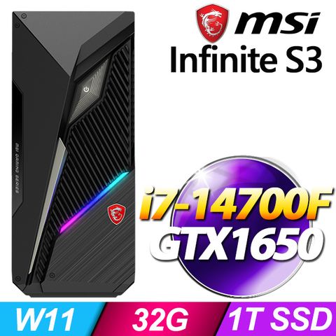 msi微星 Infinite S3 14NSA-1655TW GTX1650 電競桌機 (i7-14700F/32G/1T SSD/GTX1650/Win11)