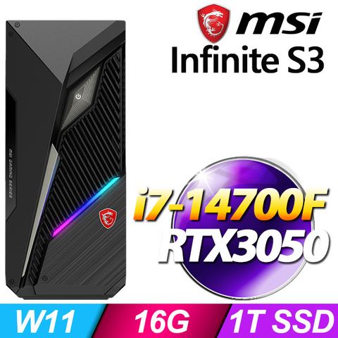 msi微星 Infinite S3 14NTA7-1661TW RTX3050 電競桌機 (i7-14700F/16G/1T SSD/RTX3050-6G/Win11)