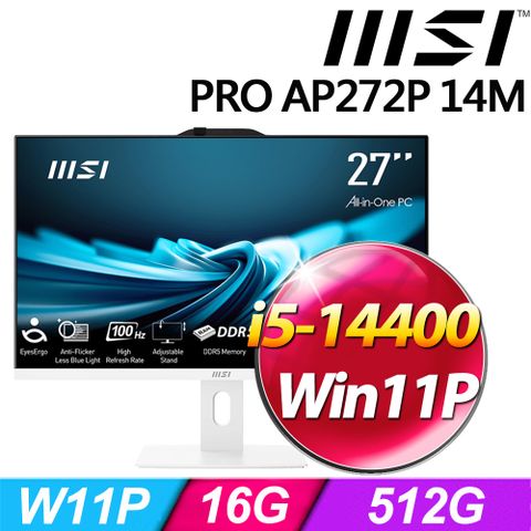 MSI 微星 PRO AP272P 14M-631TW (i5-14400/16G/512G SSD/W11P)