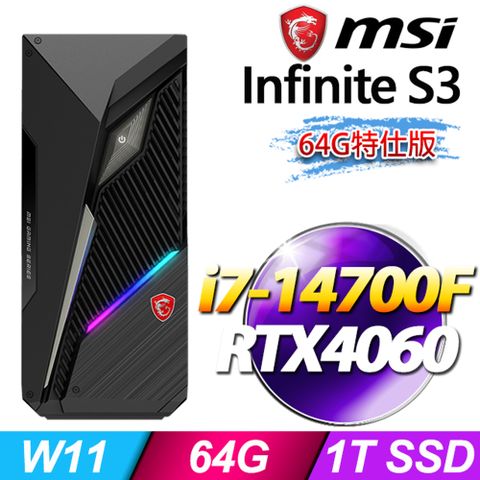 MSI 微星 MAG Infinite S3 14NUC7-2066TW(i7-14700F/64G/1T SSD/RTX4060-8G/W11)