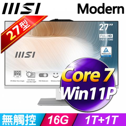 MSI Modern AM272P 1M-857TW-SP3 (Core 7 150U/16G/1TB+1TB SSD/W11P)特仕版