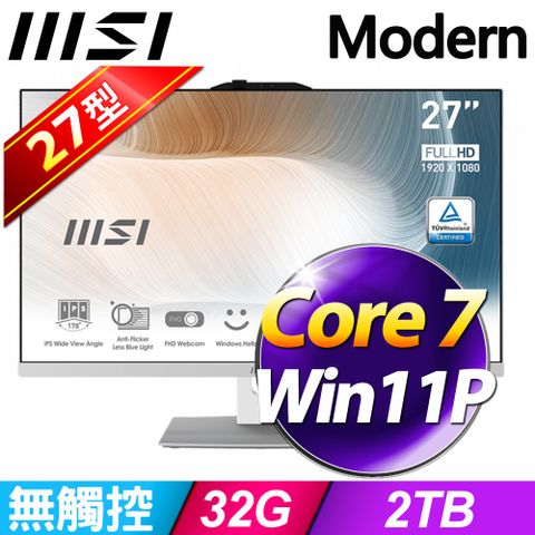MSI Modern AM272P 1M-857TW-SP6 (Core 7 150U/32G/2TB SSD/W11P)特仕版