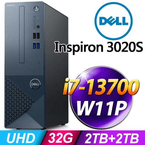 DELL 戴爾 Inspiron 3020S系列-i7處理器-32G記憶體/2TB+2TB SSD/ Win11 專業版電腦