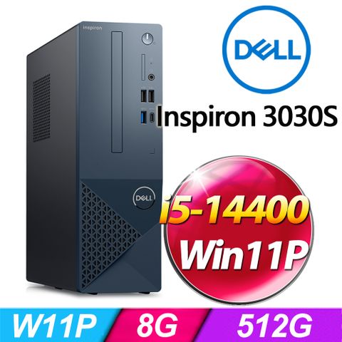 ◤i5十核W11P桌上型電腦◢DELL Inspiron 3030S-P1508BTW(i5-14400/8G/512G SSD/W11P)