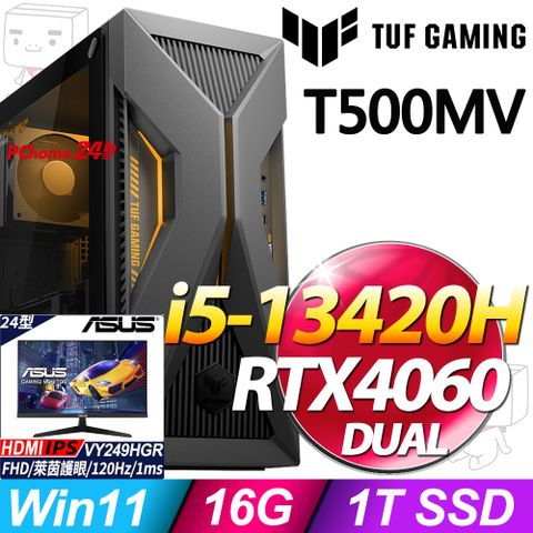 (24型LCD) + 華碩 H-T500MV-13420H450W46(i5-13420H/16G/1TB SSD/RTX4060-8G/W11)