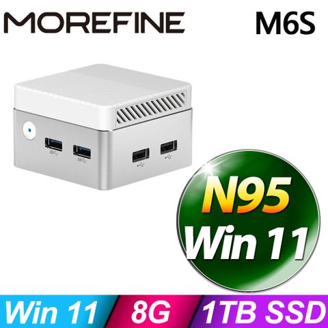 MOREFINE M6S 迷你電腦(N95/8G/1TB SSD/W11)下單送 手機平板用支架+手機掛繩+掛繩片組