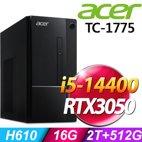Acer Aspire TC-1775 (i5-14400/16G/2TB+512G SSD/RTX3050-6G/W11)
