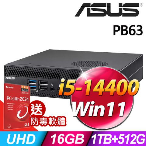 ASUS 華碩 MiniPC PB63系列-i5處理器-16G記憶體/1TB+512G SSD/ Win11 家用版電腦