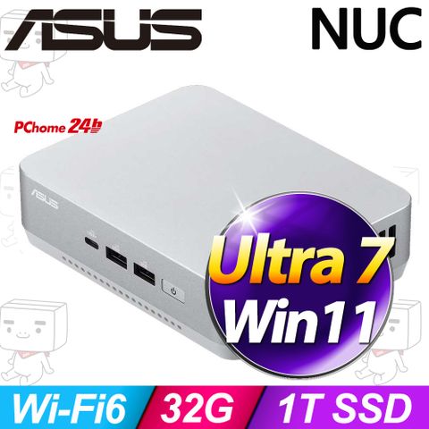 ASUS 華碩 NUC系列- Ultra 7 處理器 - 32G記憶體 / 1TB SSD / Win11家用版電腦(RNUC14RVSU7089A0I)