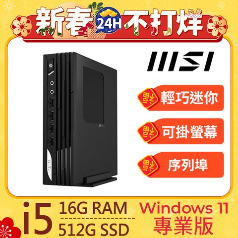 MSI 微星 PRO DP21系列 - i5處理器 / 8G / 512G SSD / Win11專業版迷你電腦(13M-494TW)