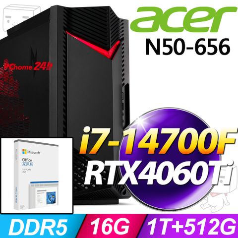 (O2024家用版) + Acer N50-656(i7-14700F/16G/1T+512G SSD/RTX4060Ti/W11)