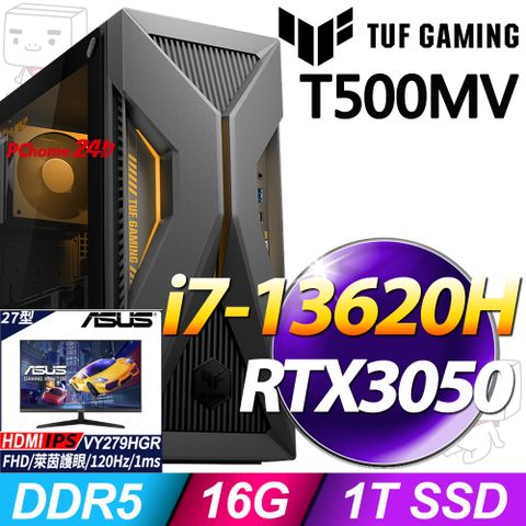 (27型LCD) + 華碩 H-T500MV-13620H492W5(i7-13620H/16G/1TB SSD/RTX3050-6G/Win11)