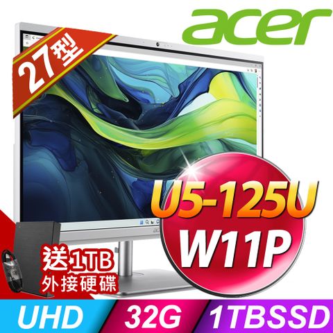 ACER 宏碁 Aspire C27-195ES系列 - Ultra5 處理器 / 32G記憶體 / 1TB SSD / W11P專業版電腦