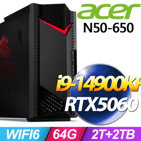 Acer Nitro N50-650 (i9-14900KF/64G/2TB+2TB SSD/RTX5060-8G/W11P)