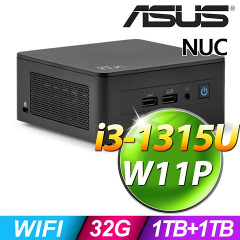 ASUS NUC (i3-1315U/32G/1TB+1TB SSD/W11P)